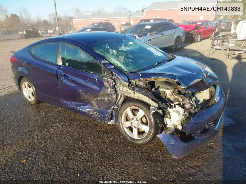 5NPDH4AE7CH149833 2012 Hyundai Elantra Gls