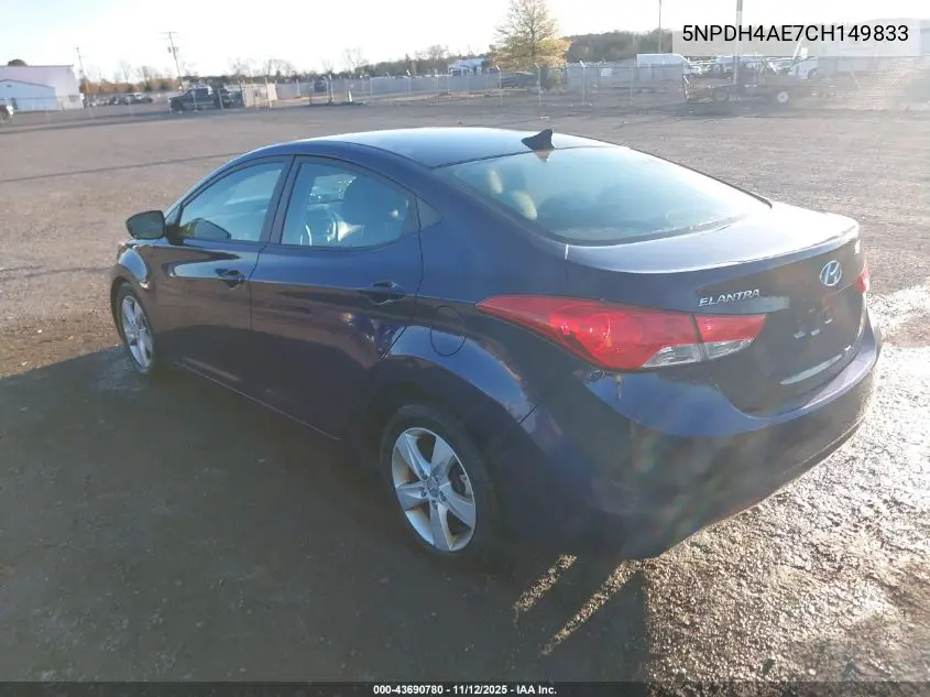 5NPDH4AE7CH149833 2012 Hyundai Elantra Gls