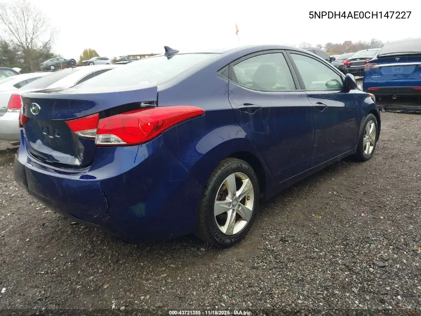 5NPDH4AE0CH147227 2012 Hyundai Elantra Gls