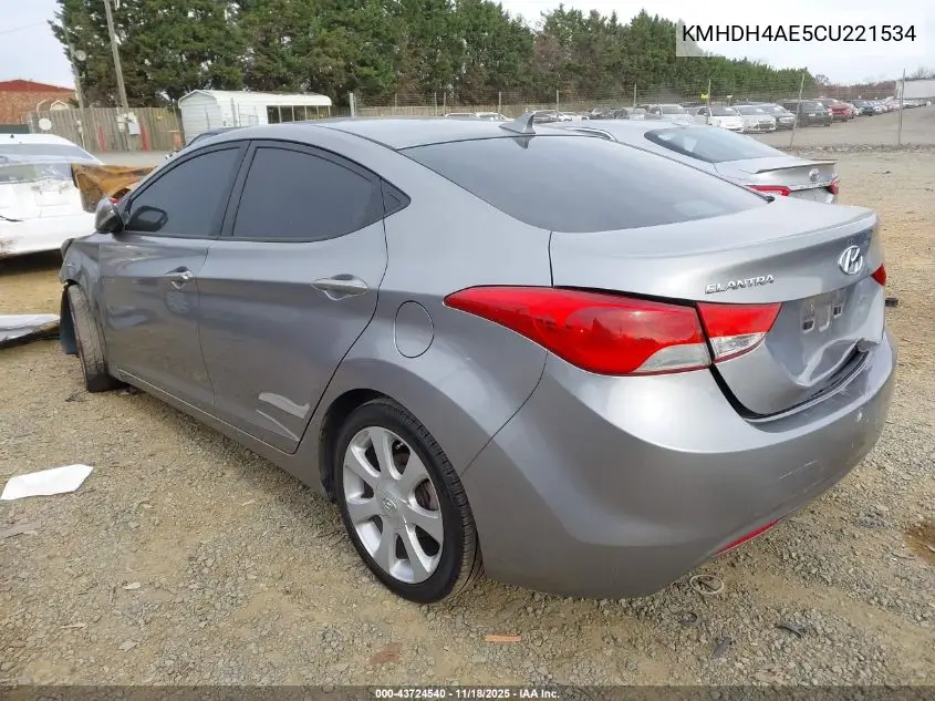 KMHDH4AE5CU221534 2012 Hyundai Elantra Limited (Ulsan Plant)