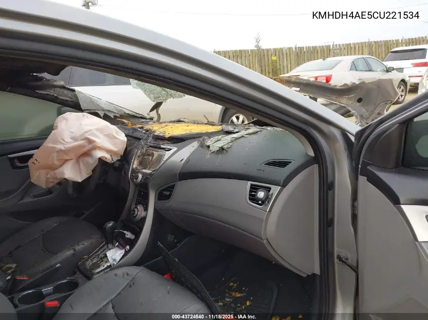 KMHDH4AE5CU221534 2012 Hyundai Elantra Limited (Ulsan Plant)