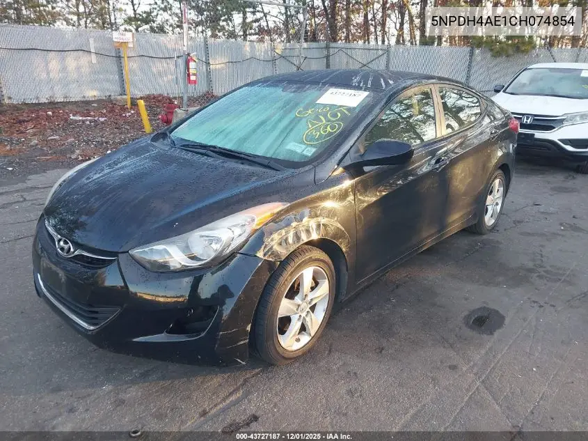 5NPDH4AE1CH074854 2012 Hyundai Elantra Gls