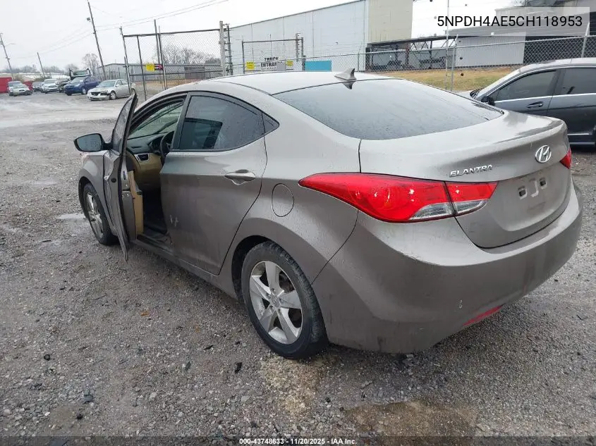 5NPDH4AE5CH118953 2012 Hyundai Elantra Gls