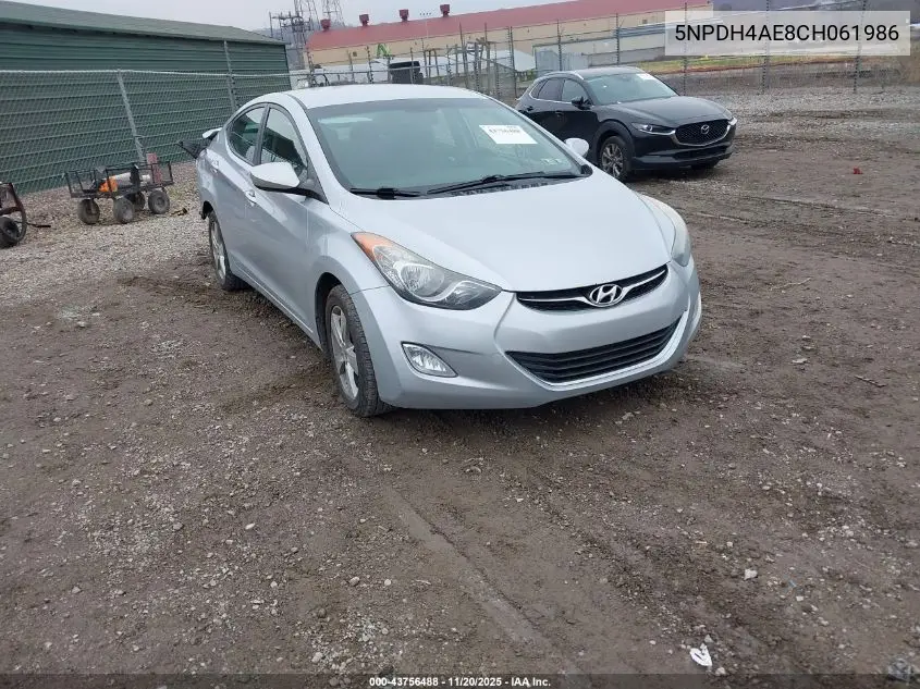 5NPDH4AE8CH061986 2012 Hyundai Elantra Gls
