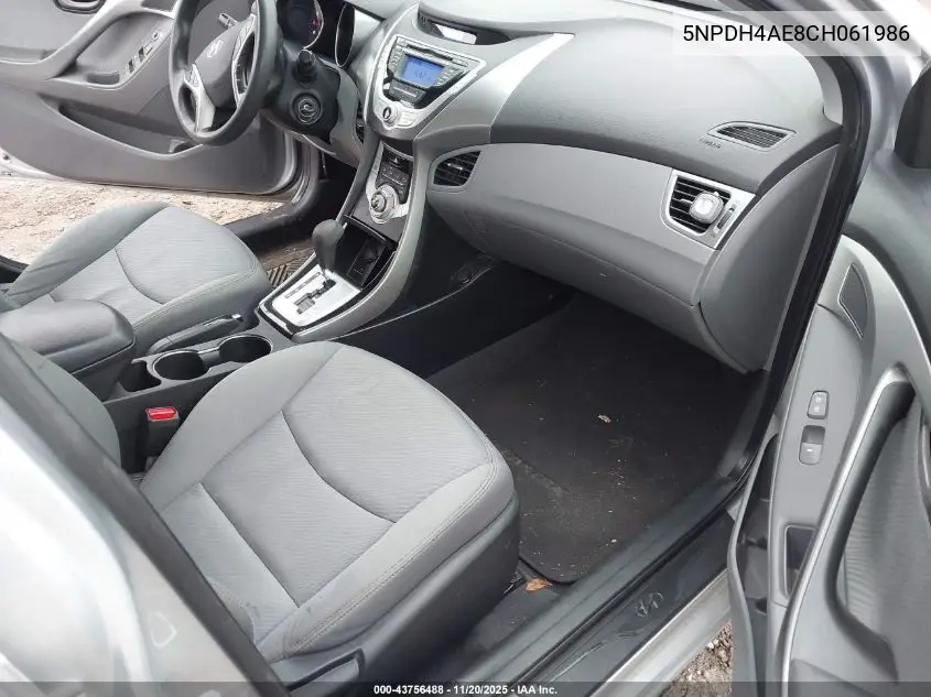 5NPDH4AE8CH061986 2012 Hyundai Elantra Gls