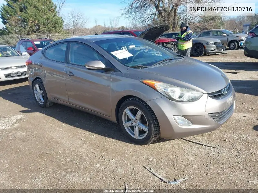 5NPDH4AE7CH130716 2012 Hyundai Elantra Limited