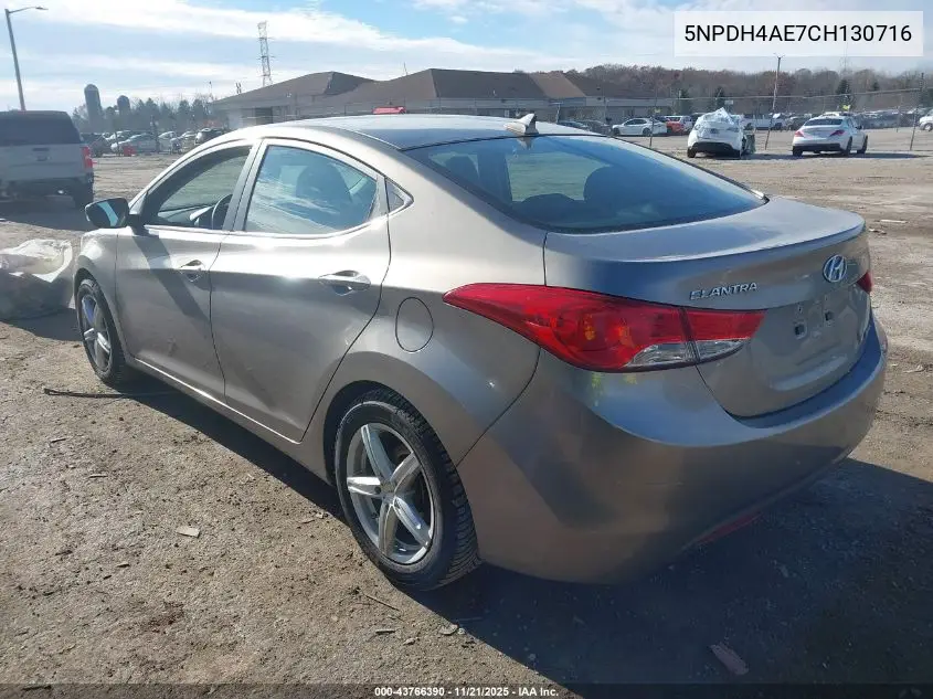5NPDH4AE7CH130716 2012 Hyundai Elantra Limited