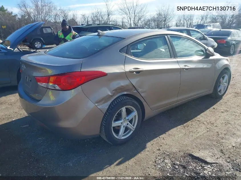 5NPDH4AE7CH130716 2012 Hyundai Elantra Limited