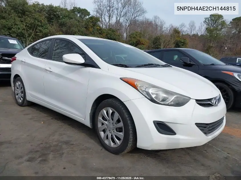 5NPDH4AE2CH144815 2012 Hyundai Elantra Gls
