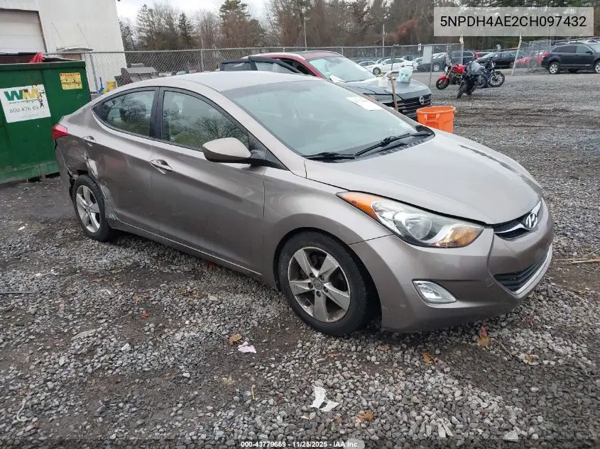 5NPDH4AE2CH097432 2012 Hyundai Elantra Gls