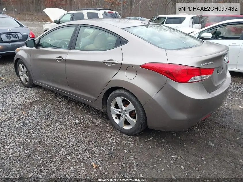 5NPDH4AE2CH097432 2012 Hyundai Elantra Gls