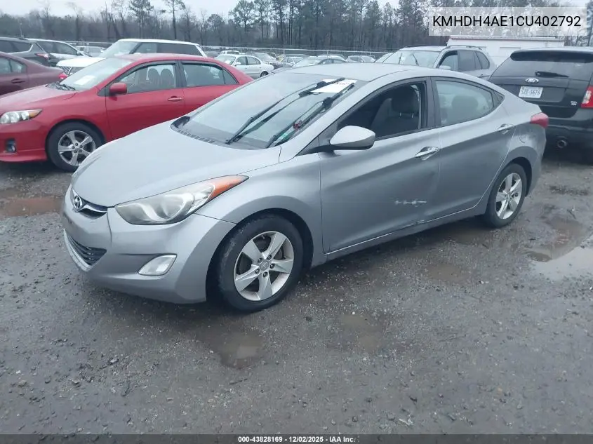 KMHDH4AE1CU402792 2012 Hyundai Elantra Gls (Ulsan Plant)
