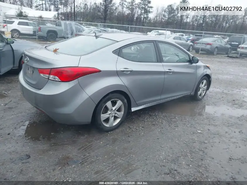 KMHDH4AE1CU402792 2012 Hyundai Elantra Gls (Ulsan Plant)