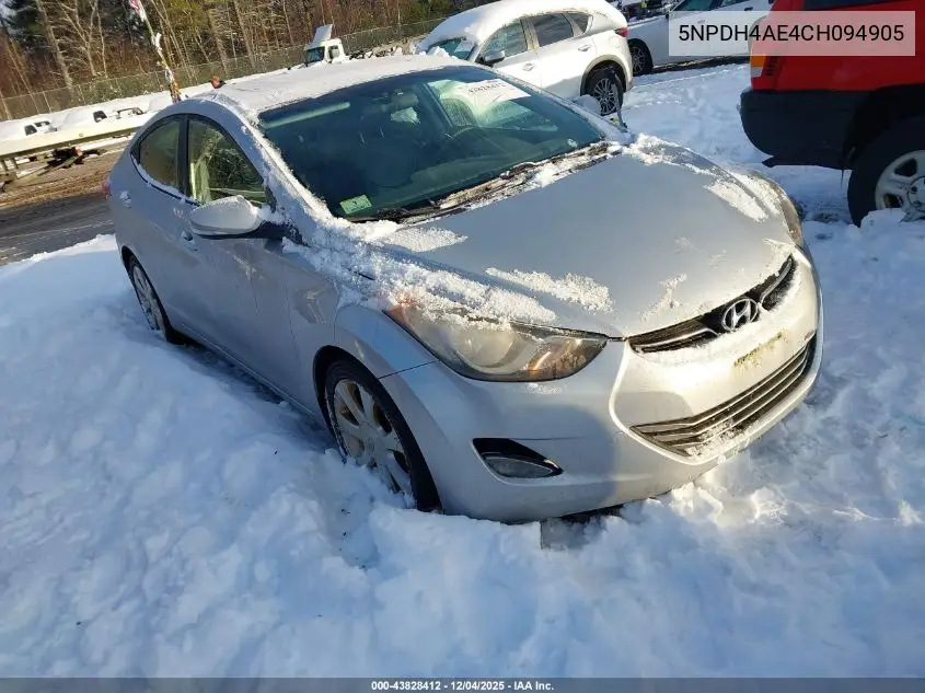 5NPDH4AE4CH094905 2012 Hyundai Elantra Limited