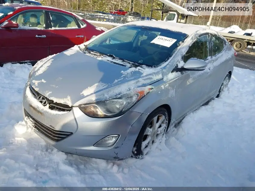 5NPDH4AE4CH094905 2012 Hyundai Elantra Limited