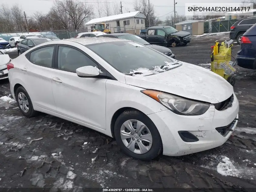 5NPDH4AE2CH144717 2012 Hyundai Elantra Gls