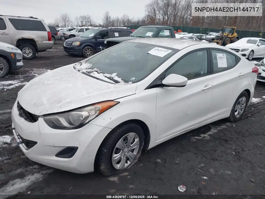 5NPDH4AE2CH144717 2012 Hyundai Elantra Gls