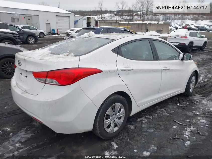 5NPDH4AE2CH144717 2012 Hyundai Elantra Gls