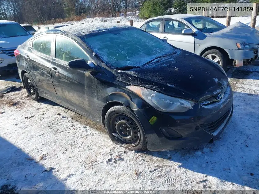 5NPDH4AE7CH141859 2012 Hyundai Elantra Gls