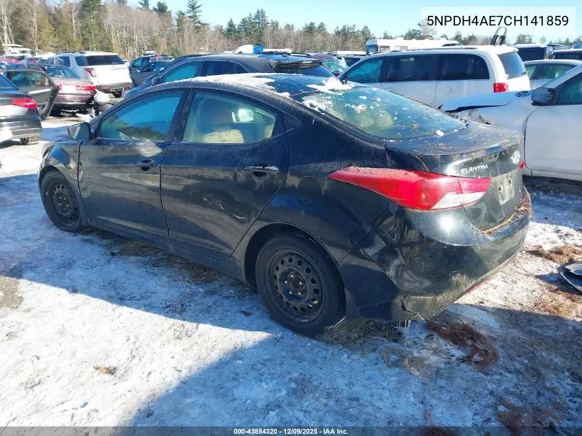 5NPDH4AE7CH141859 2012 Hyundai Elantra Gls