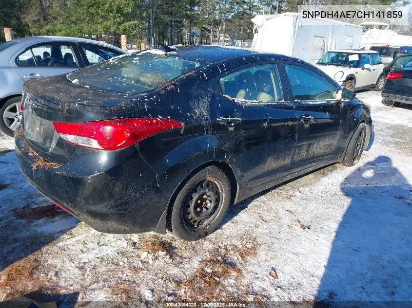 5NPDH4AE7CH141859 2012 Hyundai Elantra Gls
