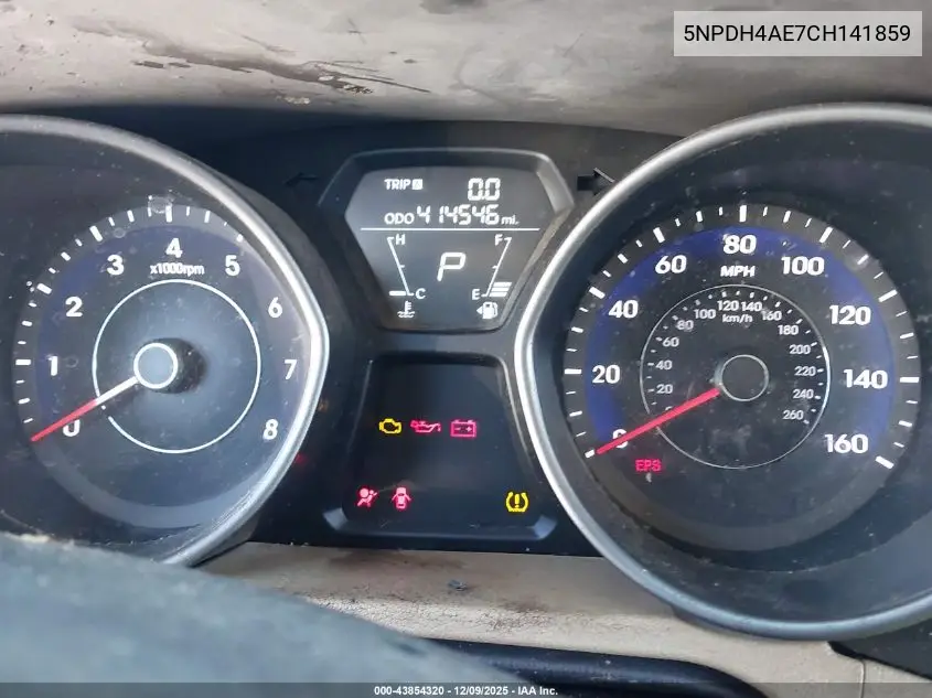 5NPDH4AE7CH141859 2012 Hyundai Elantra Gls