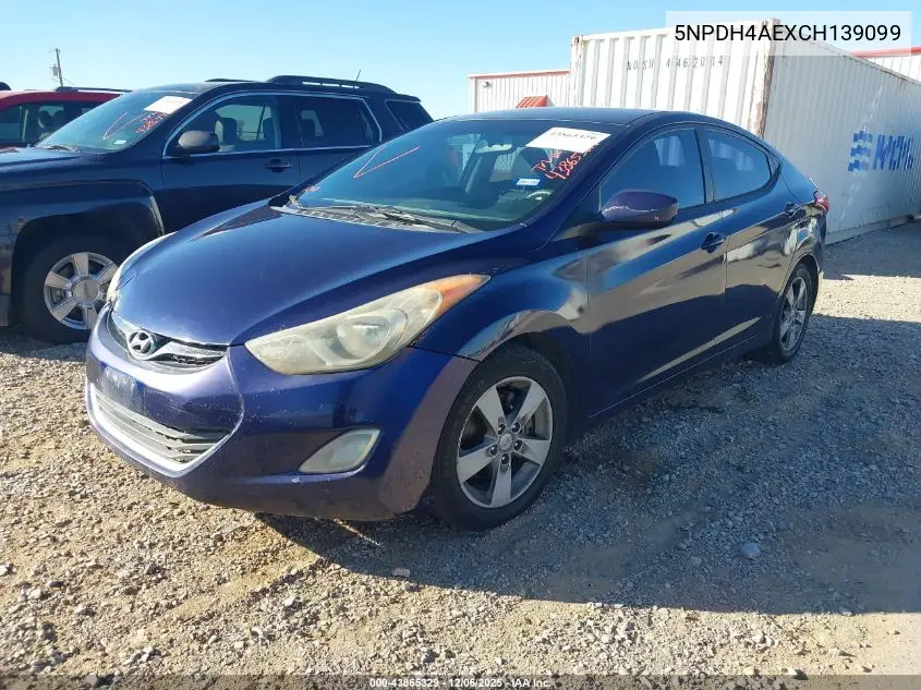 5NPDH4AEXCH139099 2012 Hyundai Elantra Gls