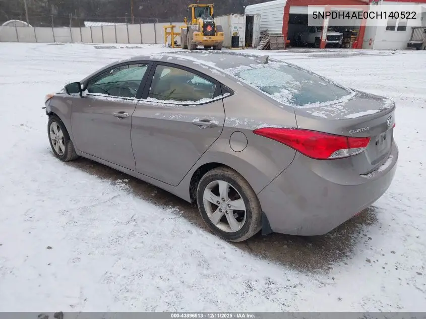 5NPDH4AE0CH140522 2012 Hyundai Elantra Gls