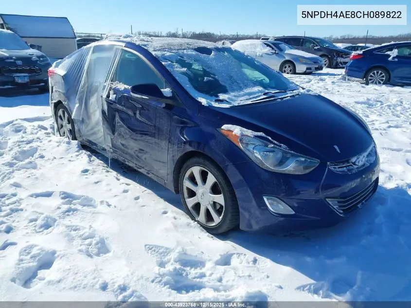 5NPDH4AE8CH089822 2012 Hyundai Elantra Limited