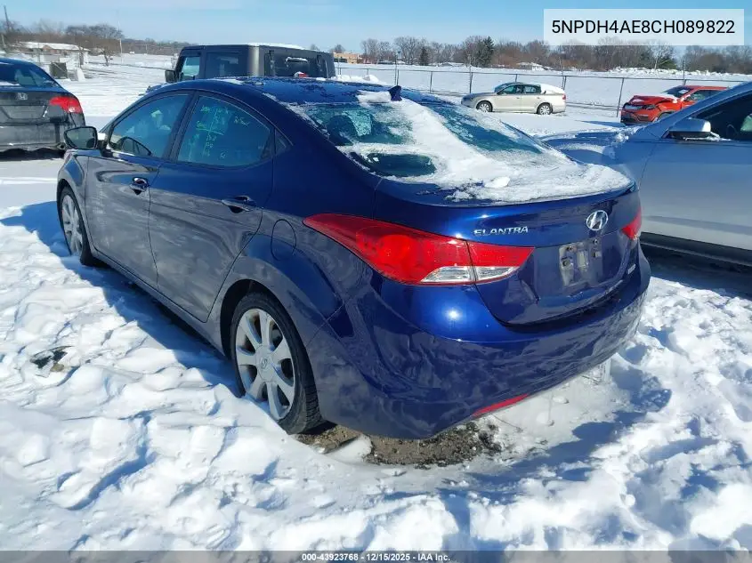 5NPDH4AE8CH089822 2012 Hyundai Elantra Limited