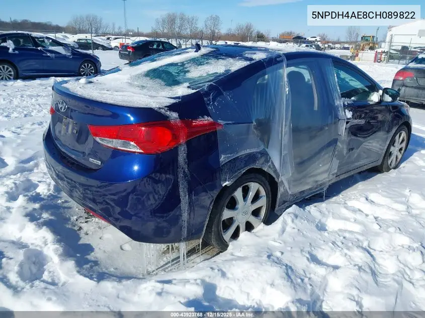 5NPDH4AE8CH089822 2012 Hyundai Elantra Limited