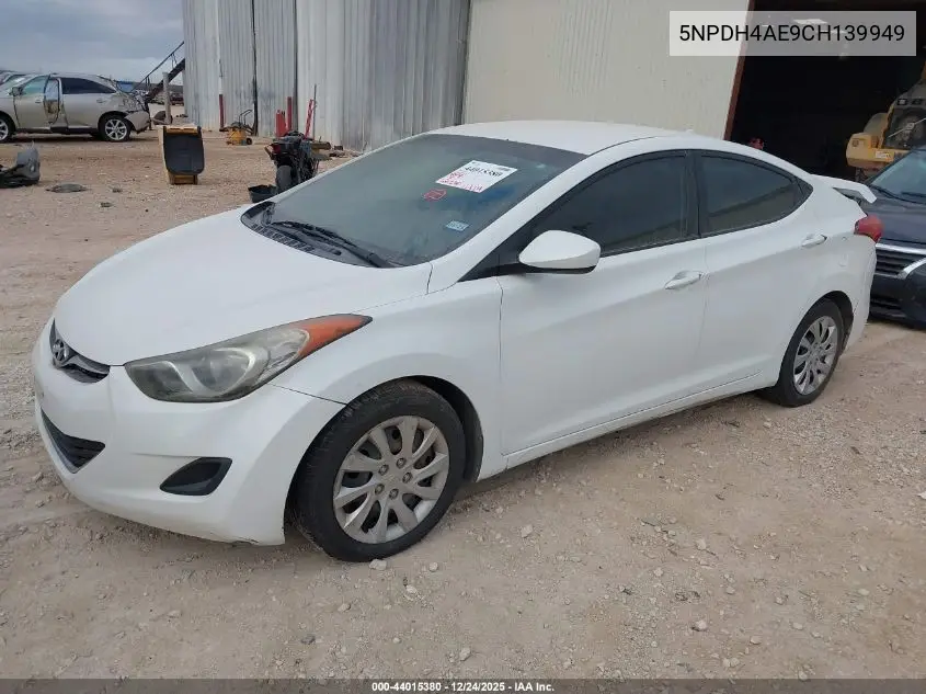 5NPDH4AE9CH139949 2012 Hyundai Elantra Gls