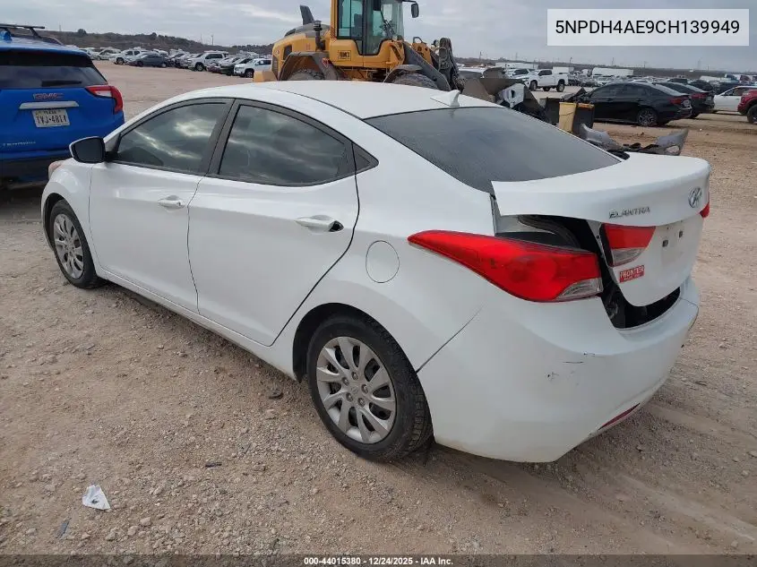 5NPDH4AE9CH139949 2012 Hyundai Elantra Gls