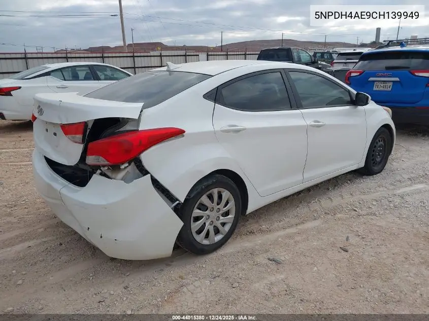 5NPDH4AE9CH139949 2012 Hyundai Elantra Gls