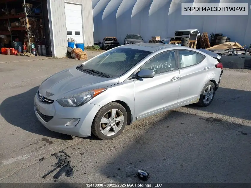 5NPDH4AE3DH190493 2013 Hyundai Elantra Gls