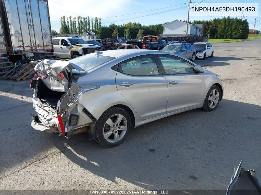 5NPDH4AE3DH190493 2013 Hyundai Elantra Gls