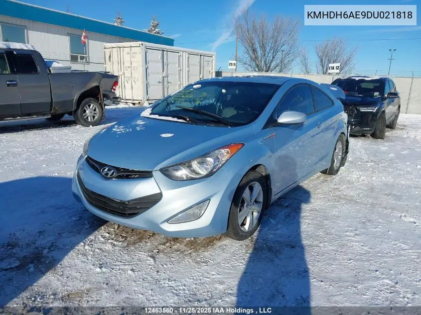 KMHDH6AE9DU021818 2013 Hyundai Elantra Coupe Gs/Se