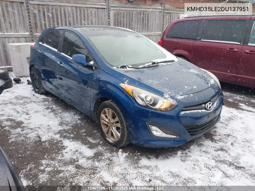 KMHD35LE2DU137951 2013 Hyundai Elantra Gt Gls