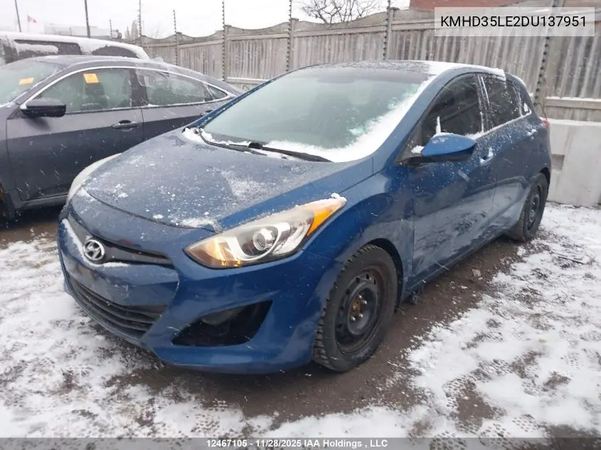 KMHD35LE2DU137951 2013 Hyundai Elantra Gt Gls