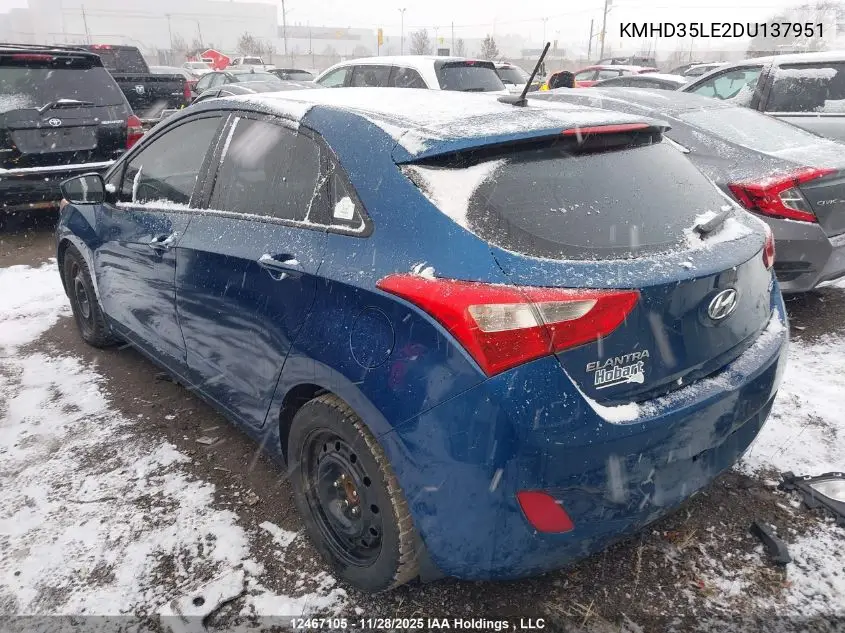 KMHD35LE2DU137951 2013 Hyundai Elantra Gt Gls