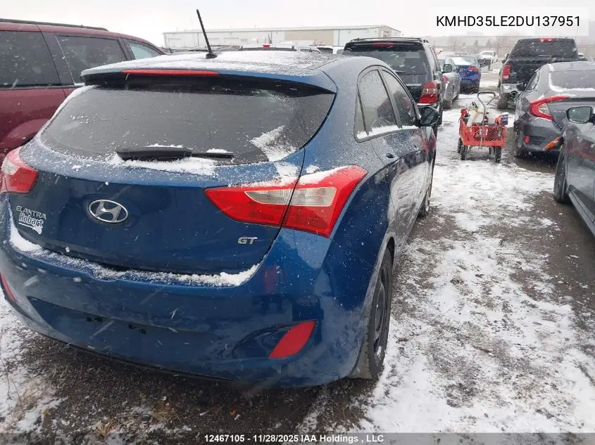 KMHD35LE2DU137951 2013 Hyundai Elantra Gt Gls