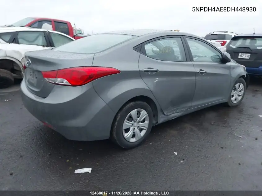 5NPDH4AE8DH448930 2013 Hyundai Elantra L