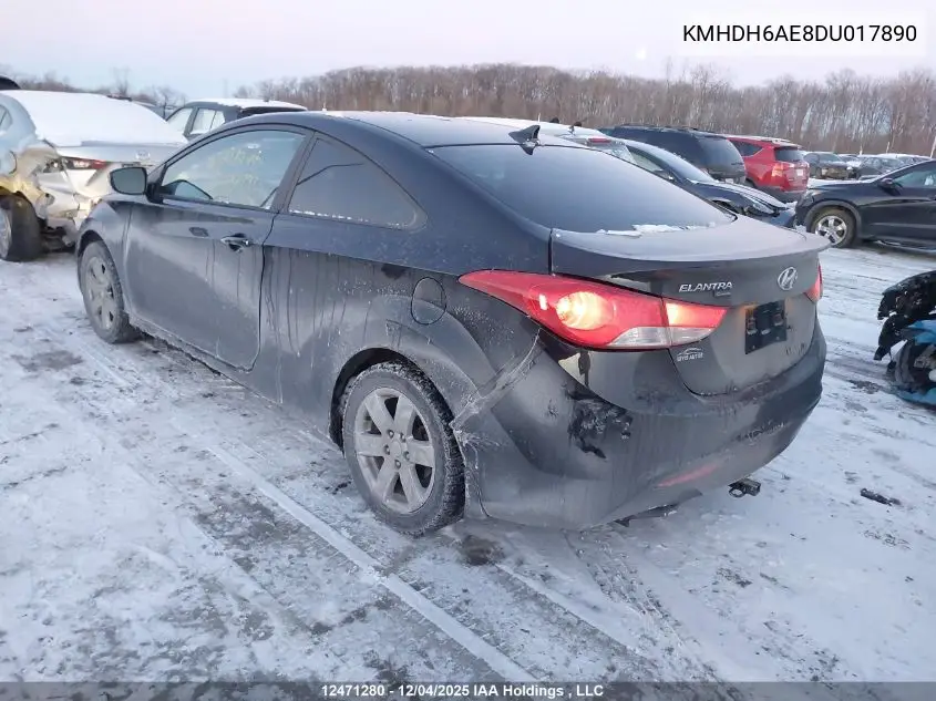 KMHDH6AE8DU017890 2013 Hyundai Elantra Gls