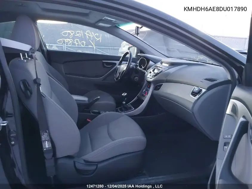 KMHDH6AE8DU017890 2013 Hyundai Elantra Gls