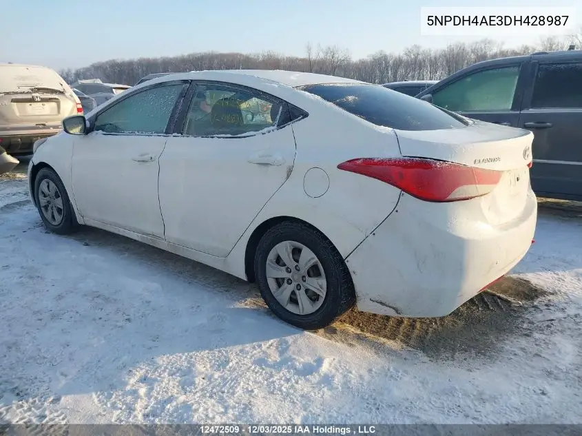 5NPDH4AE3DH428987 2013 Hyundai Elantra L
