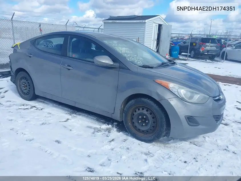 5NPDH4AE2DH174351 2013 Hyundai Elantra Gl