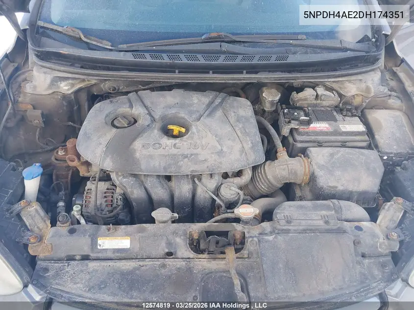 5NPDH4AE2DH174351 2013 Hyundai Elantra Gl