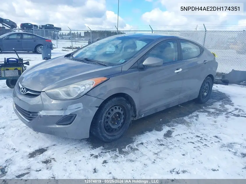 5NPDH4AE2DH174351 2013 Hyundai Elantra Gl