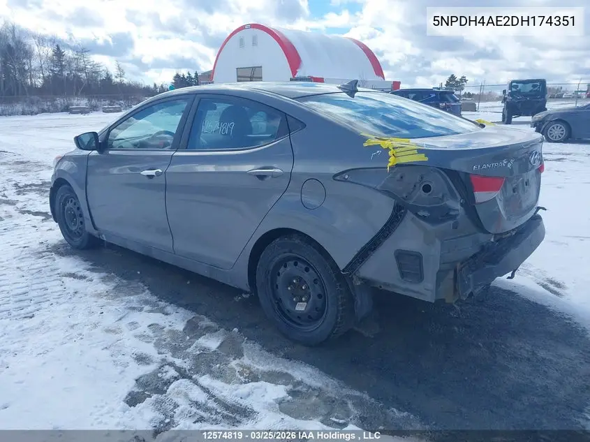 5NPDH4AE2DH174351 2013 Hyundai Elantra Gl