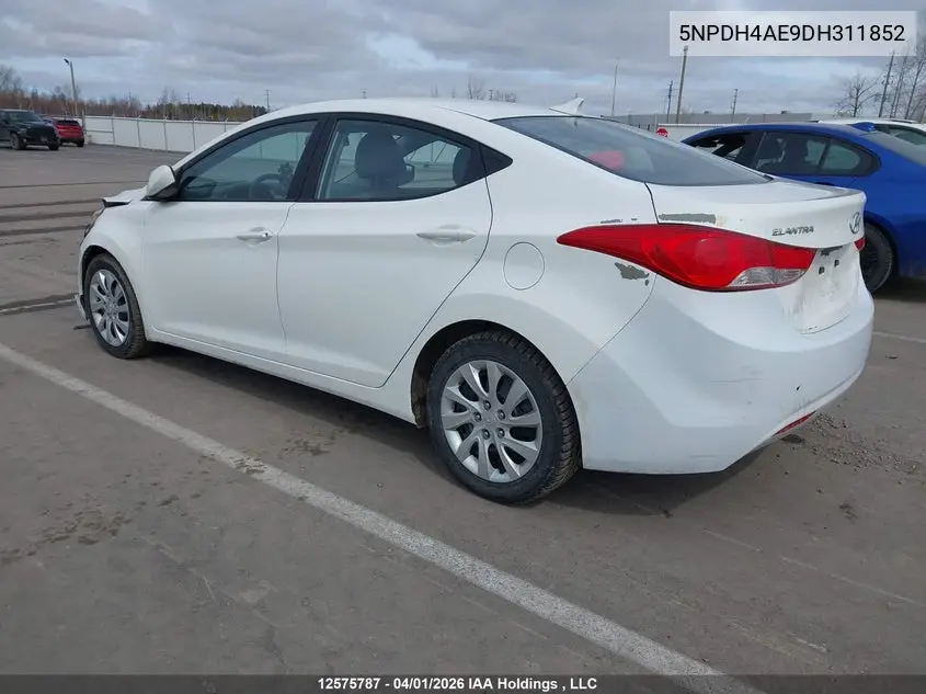 5NPDH4AE9DH311852 2013 Hyundai Elantra Gl